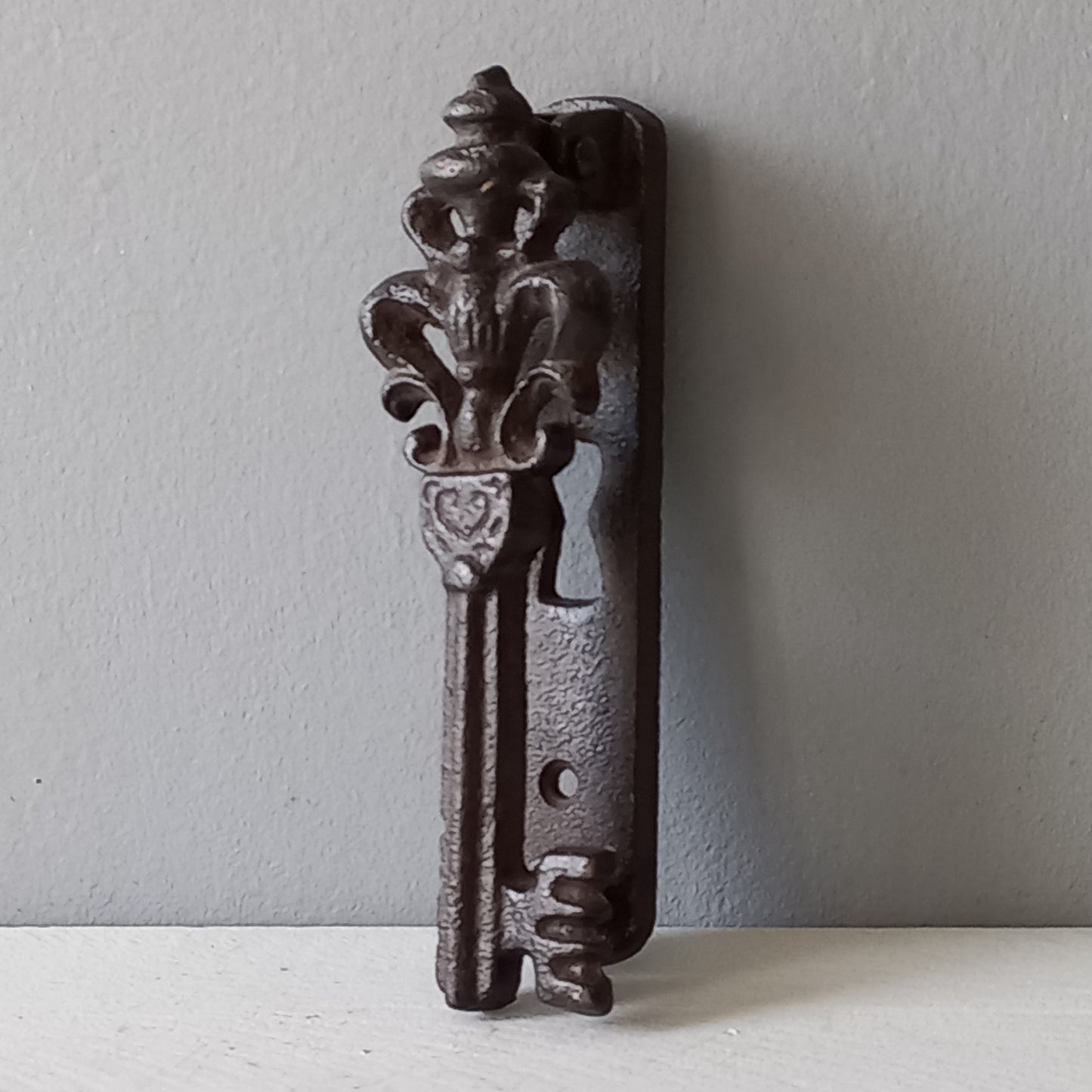 Small Vintage Cast Iron Door Knocker Escutcheon from France