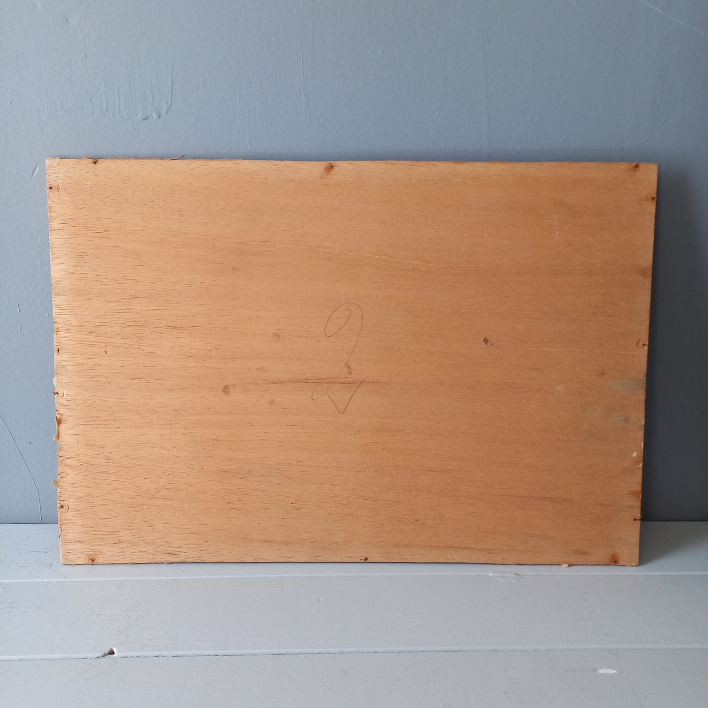 Peinture à l'huile vintage française de voiliers en mer