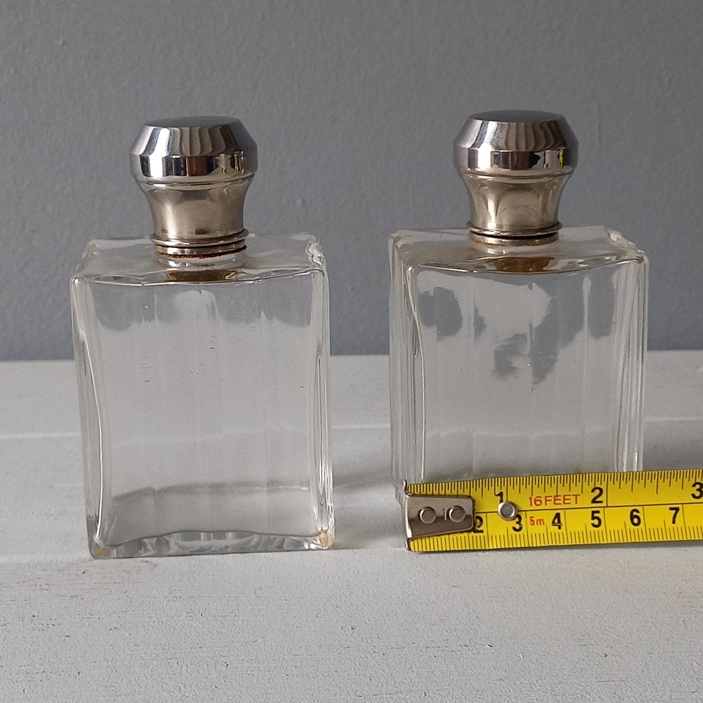 Vintage glass scent or perfume bottles, french decorative perfume bottles