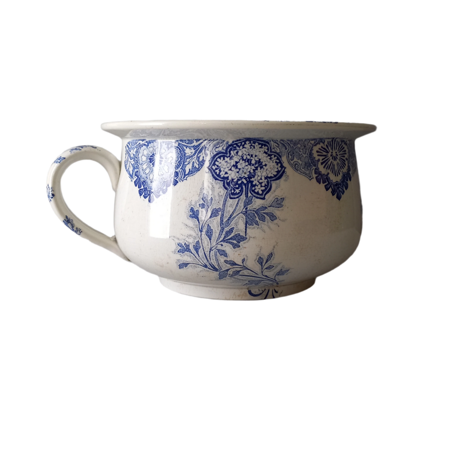 Pot de chambre antique en terre de fer, pot français, jardinière ou cache-pot en terre de fer