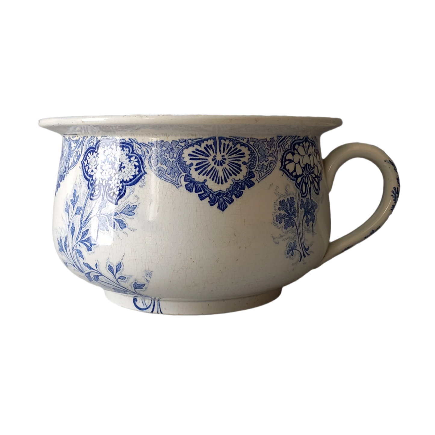 Pot de chambre antique en terre de fer, pot français, jardinière ou cache-pot en terre de fer