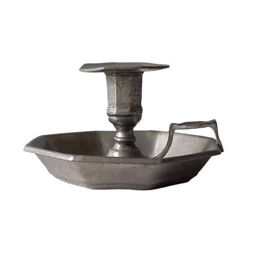 Bougeoir vintage en étain français, bâton de chambre de style art déco