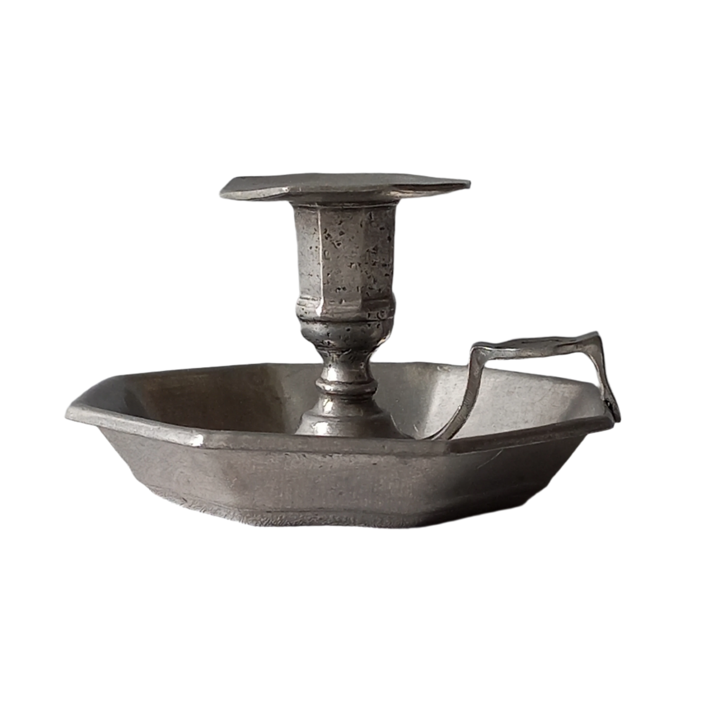 Bougeoir vintage en étain français, bâton de chambre de style art déco