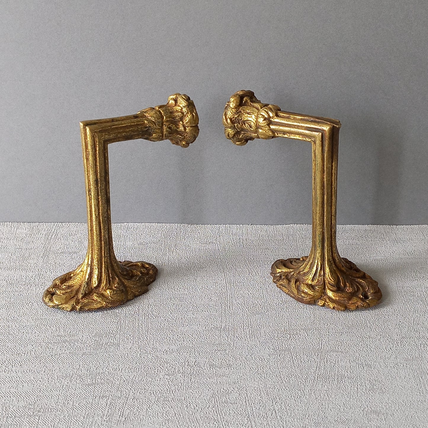 Embrasses à rideaux en laiton antique de France