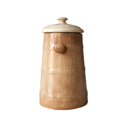 Pot à thé en terre cuite blanche teintée de France, petit vase ancien