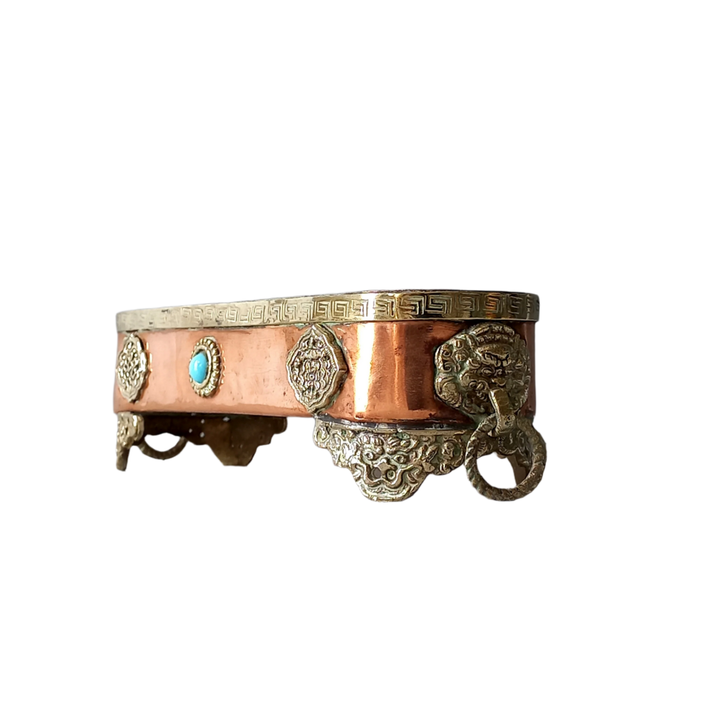 Petit plateau en cuivre vintage, plat à clés, plateau à pot-pourri