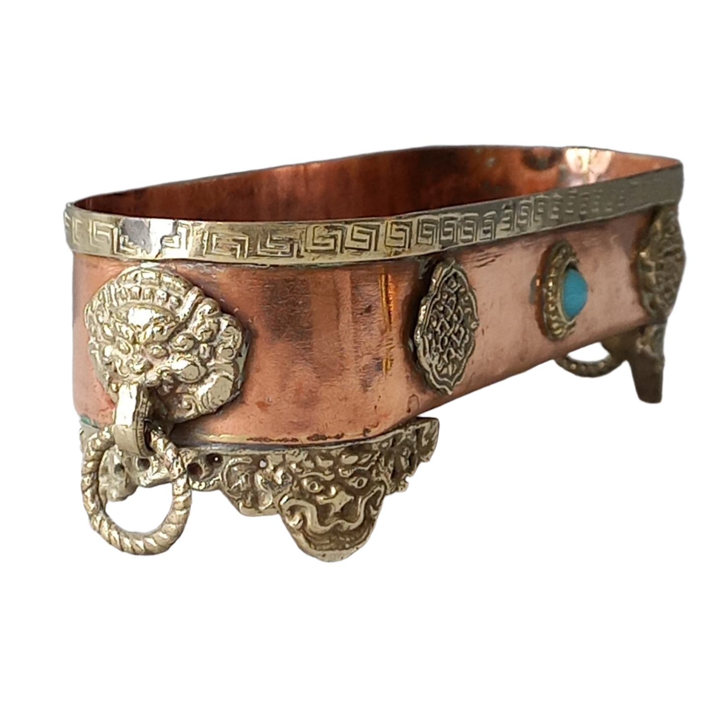 Petit plateau en cuivre vintage, plat à clés, plateau à pot-pourri