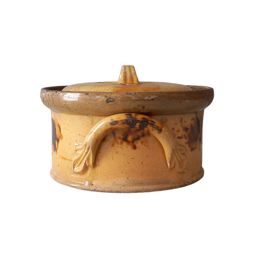Cocotte ancienne de France, terrine en grès ocre