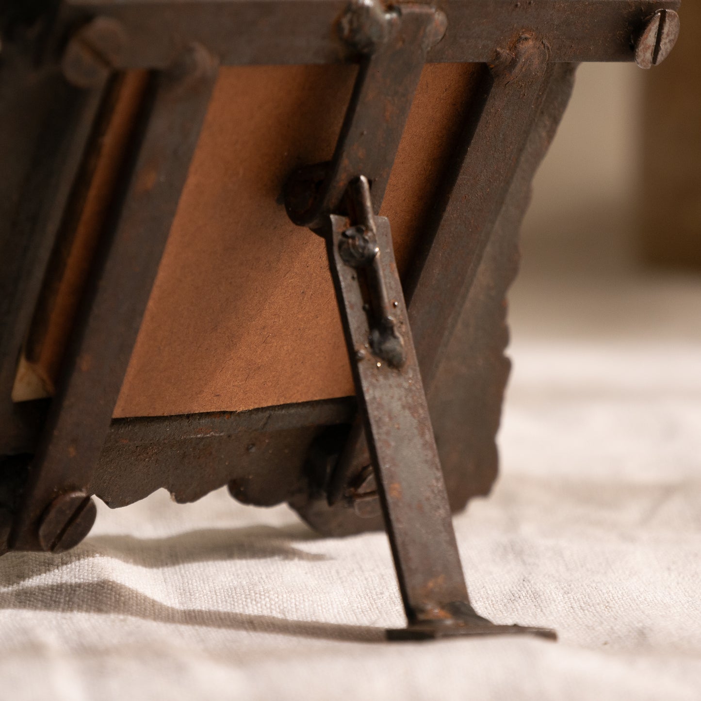 Antique Cast Iron Photo Frame, Mantelpiece Decor