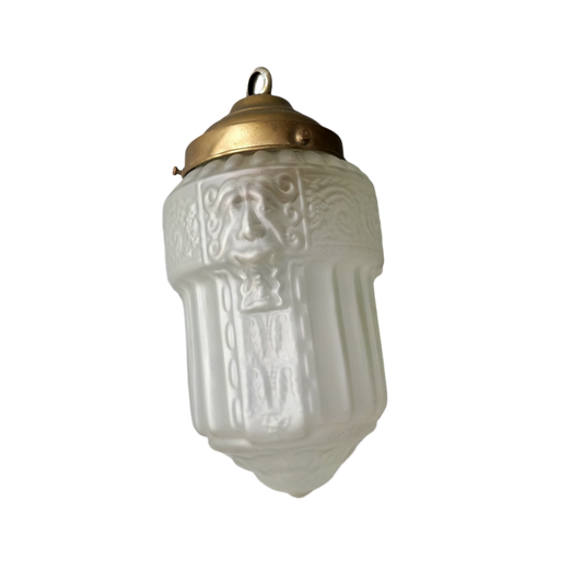 Petite lampe suspendue décorative art déco avec abat-jour décoratif en verre dépoli