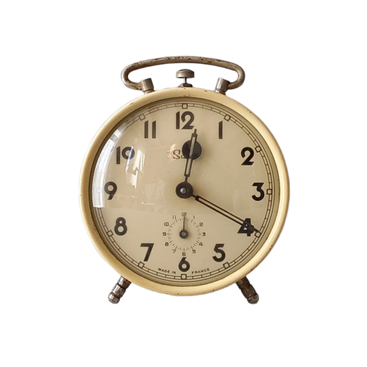 Réveil vintage français avec boîtier couleur crème
