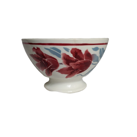 Bol décoratif vintage à café au lait avec motifs floraux