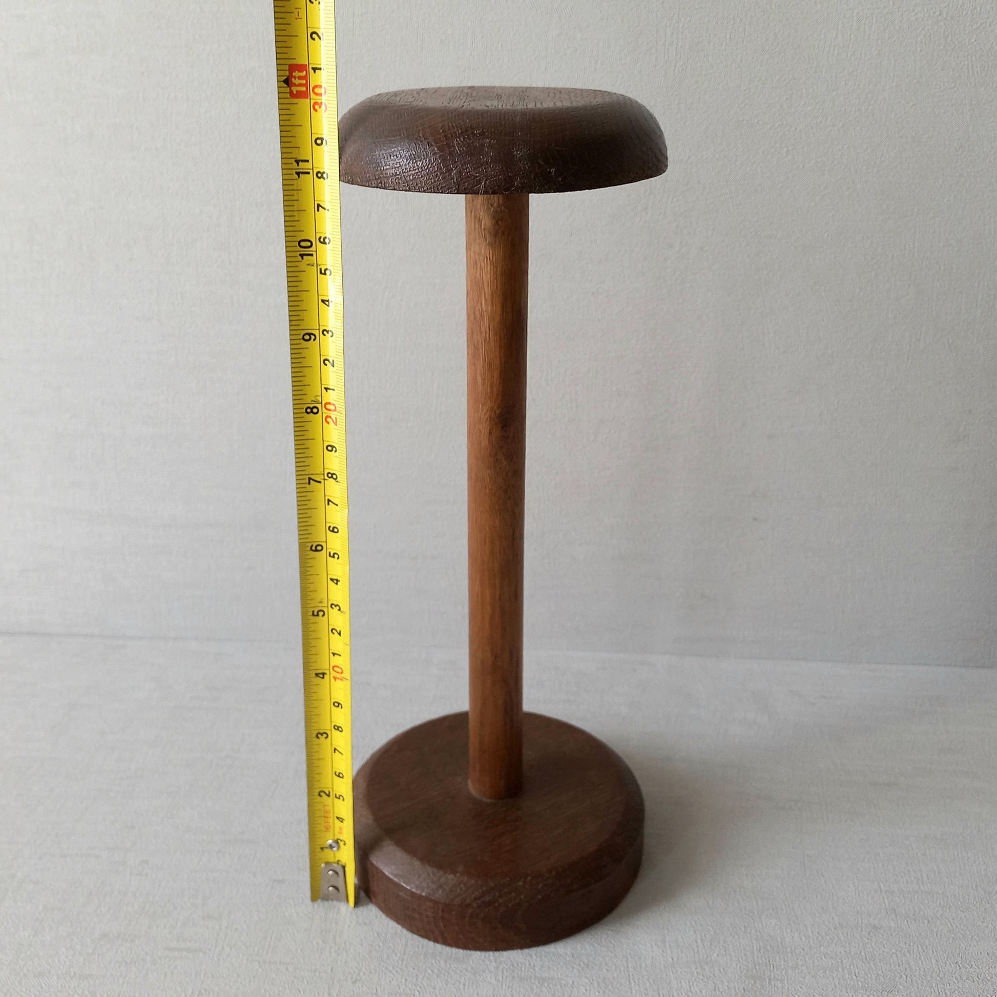 A sturdy French vintage wooden hat stand which will be great for displaying your hats, helmets and wigs, etc. In summary, a nice authentic vintage piece from France.