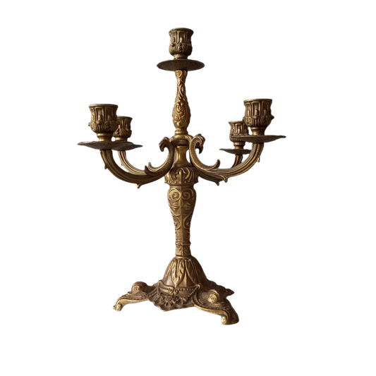 Grand bougeoir décoratif vintage pour 5 bougies