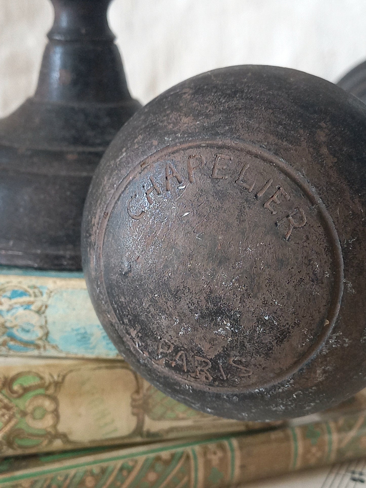 Pair of Antique Parisian Metal Hat Stands, Milliner's Stands