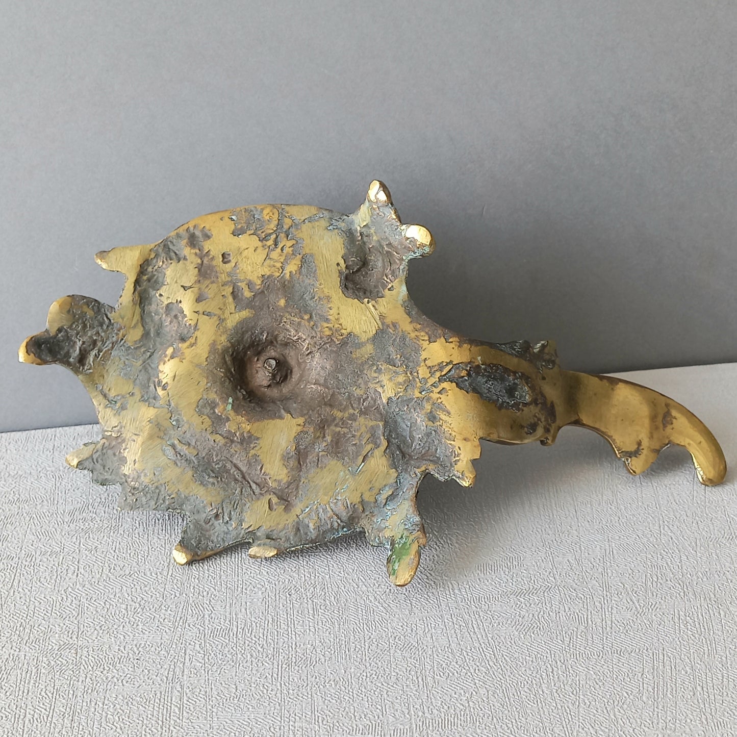 An original French antique brass/bronze chamber stick, a small, heavy for its size and decorative antique candle holder that will be a welcome addition to any interior.