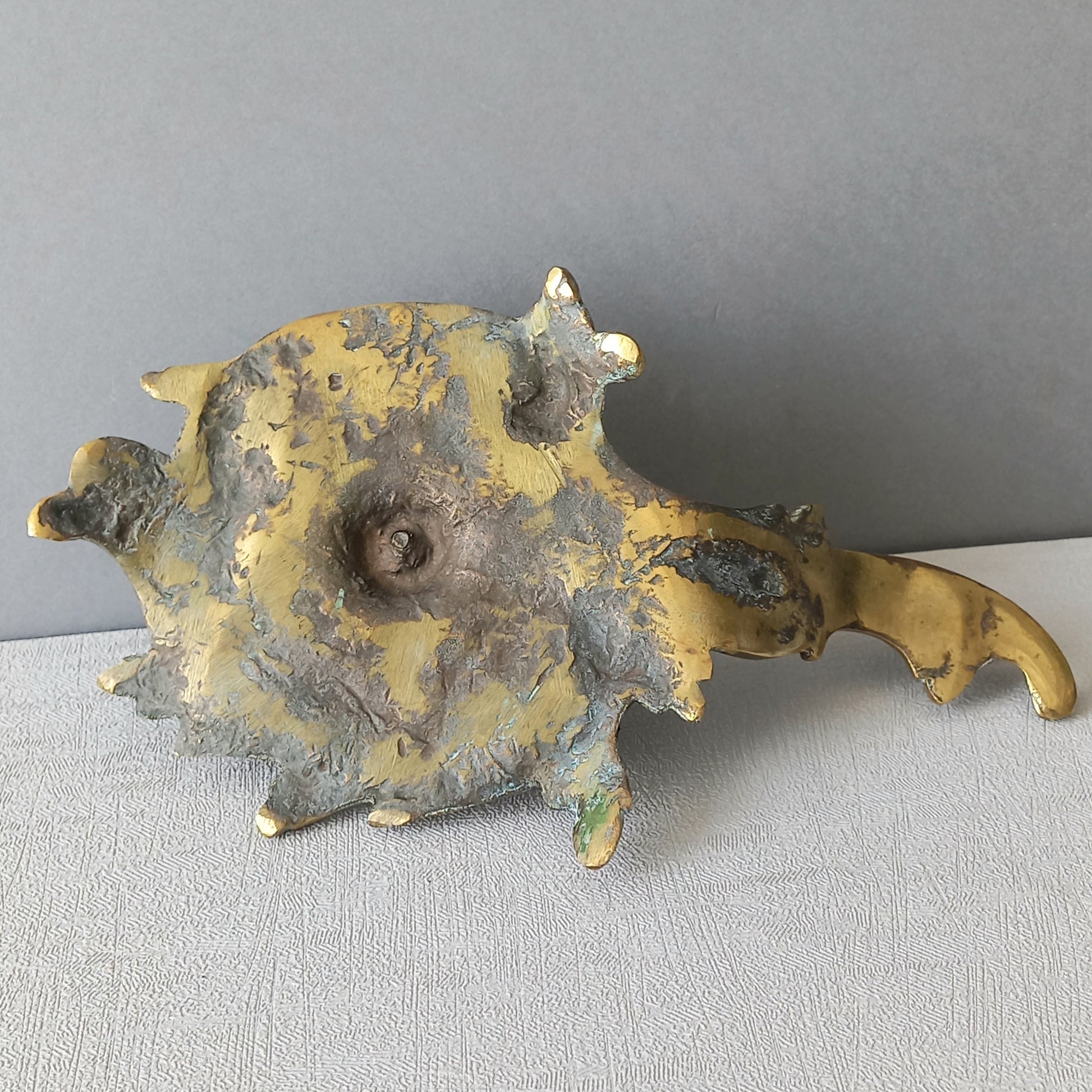 An original French antique brass/bronze chamber stick, a small, heavy for its size and decorative antique candle holder that will be a welcome addition to any interior.