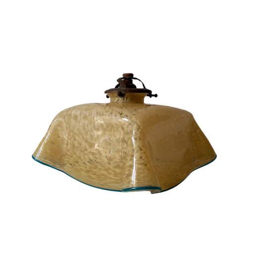 Abat-jour en verre suspendu avec douille en métal, éclairage vintage en verre coloré