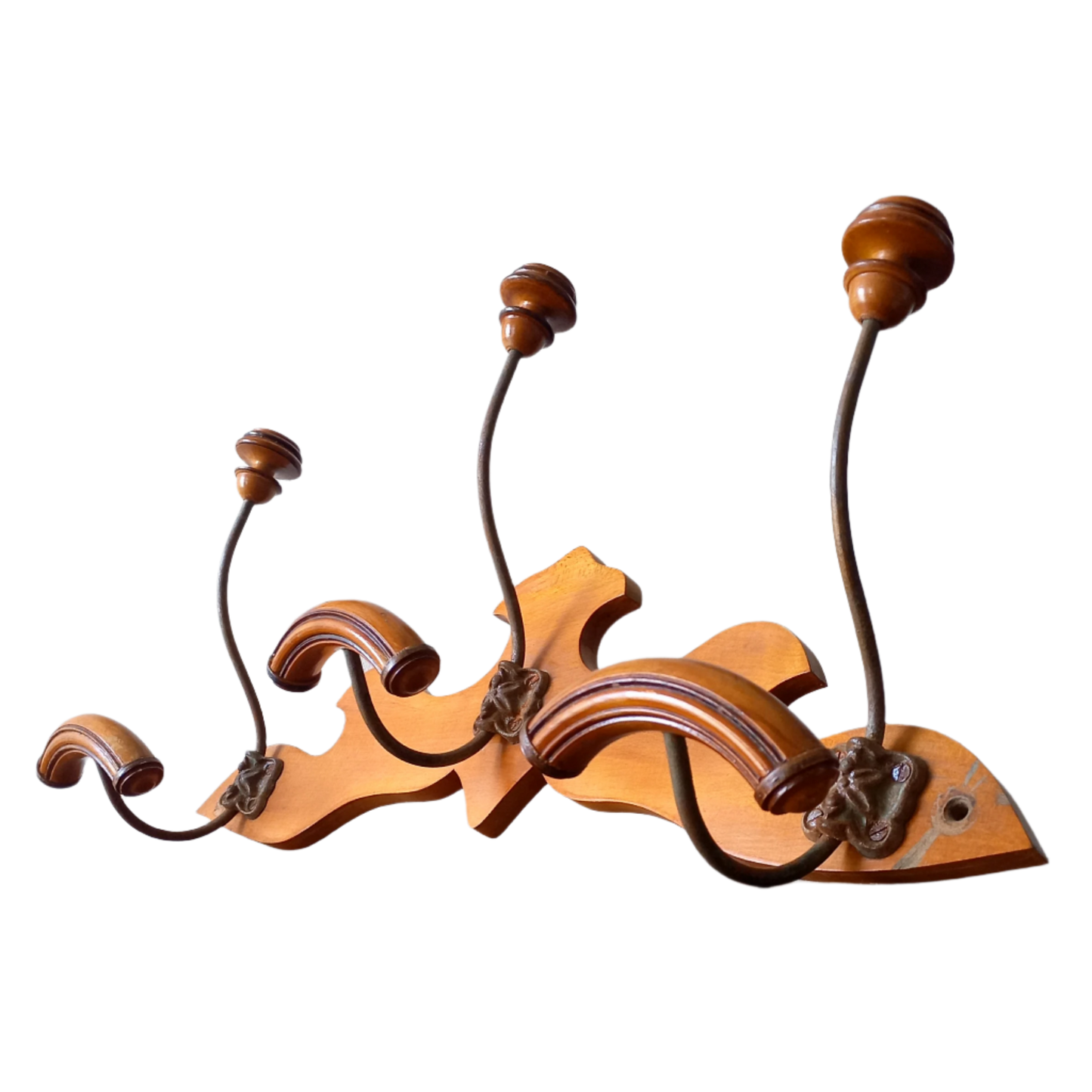 French Vintage 3 Peg Coat and Hat Rack, Wall Decor