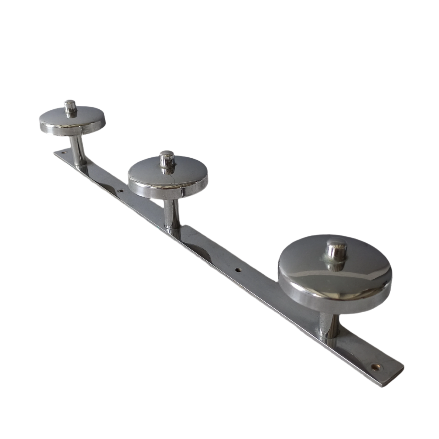 Porte-manteau vintage en métal à 3 crochets avec finition chromée, porte-chapeaux moderniste