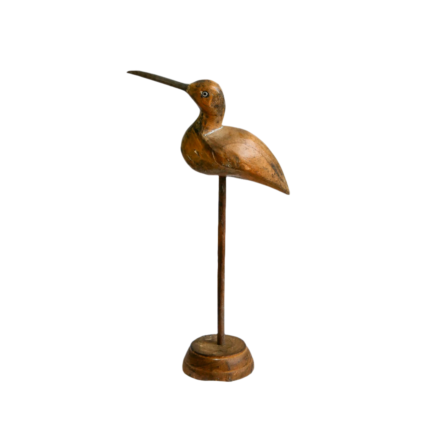 Oiseau vintage français en bois, art populaire, sculpture en bois