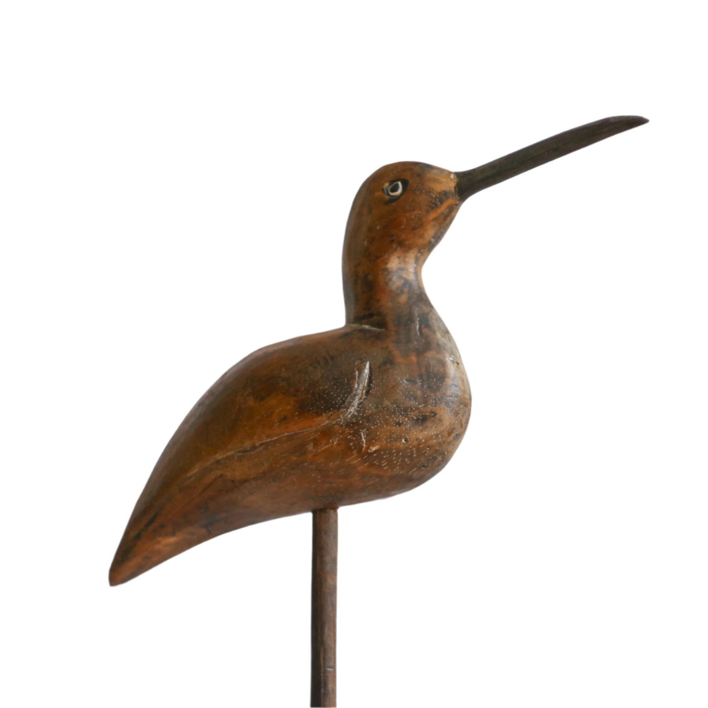 Oiseau vintage français en bois, art populaire, sculpture en bois