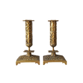Antique brass candle holders from France, decorative candelabras