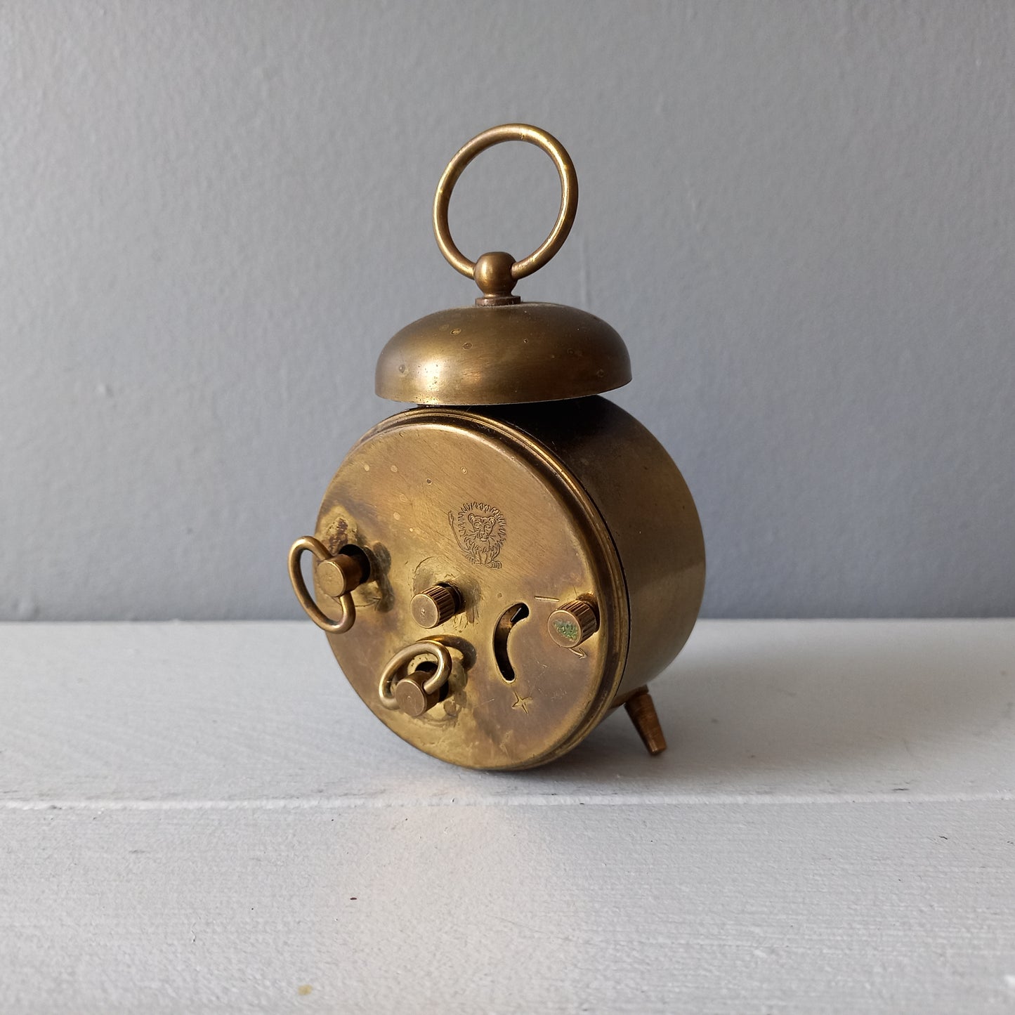 Vintage alarm clock by Jerger of Germany, miniature mechanical clock