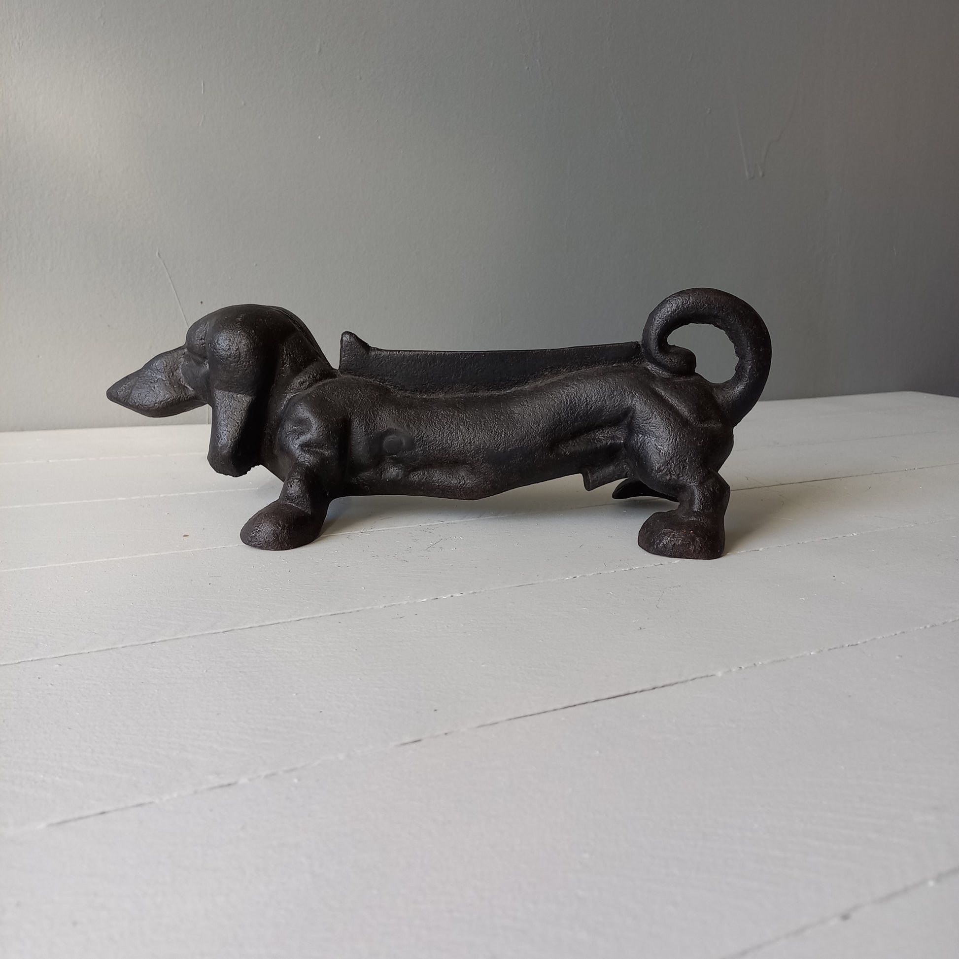 antique dachshund dog boot scraper