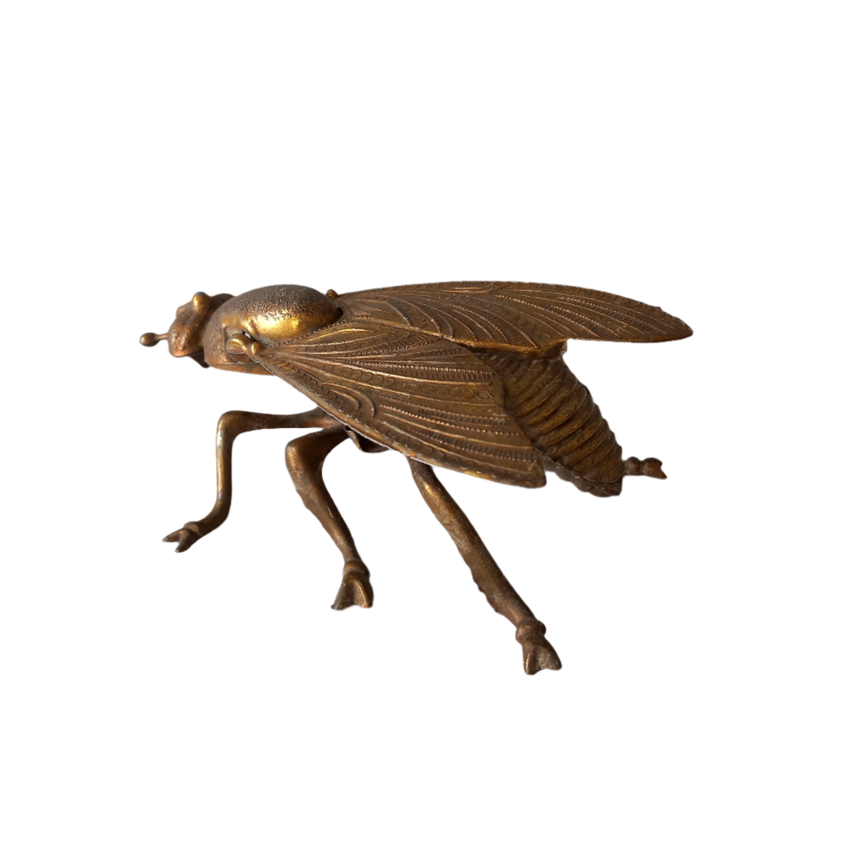 Cendrier à mouches vintage, ornement décoratif pour insectes, cendrier recouvert de laiton