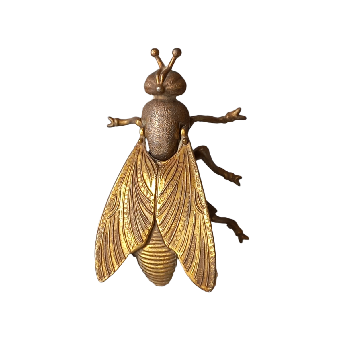 Cendrier à mouches vintage, ornement décoratif pour insectes, cendrier recouvert de laiton