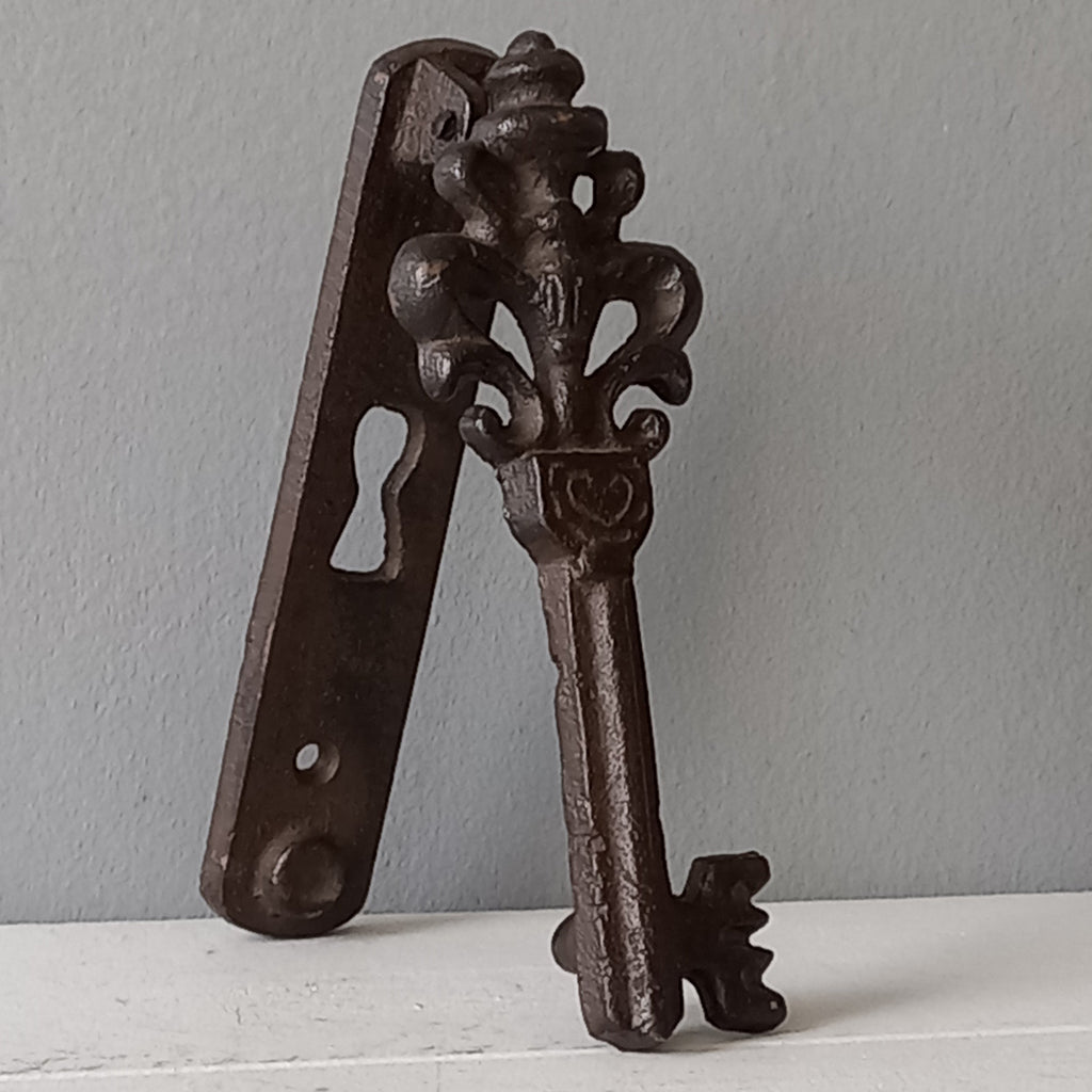 Small Vintage Cast Iron Door Knocker Escutcheon from France
