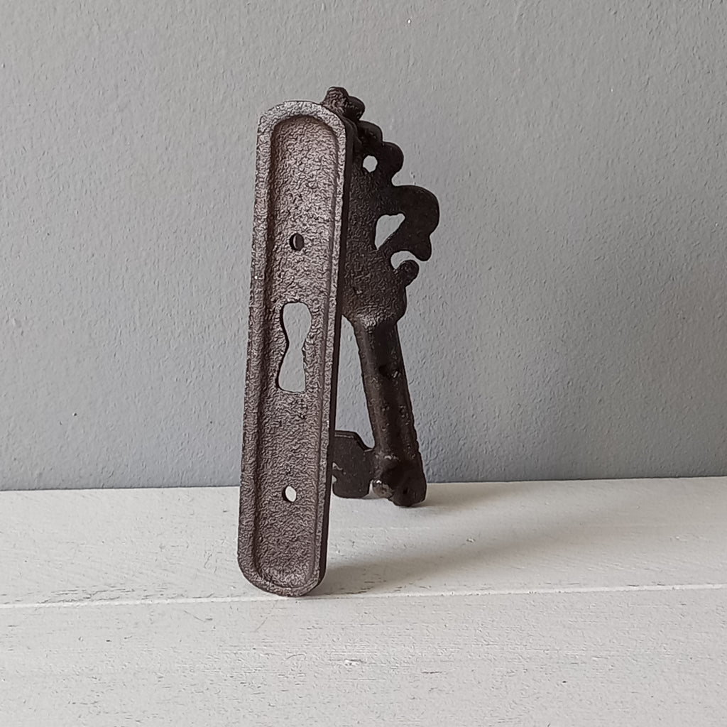Small Vintage Cast Iron Door Knocker Escutcheon from France