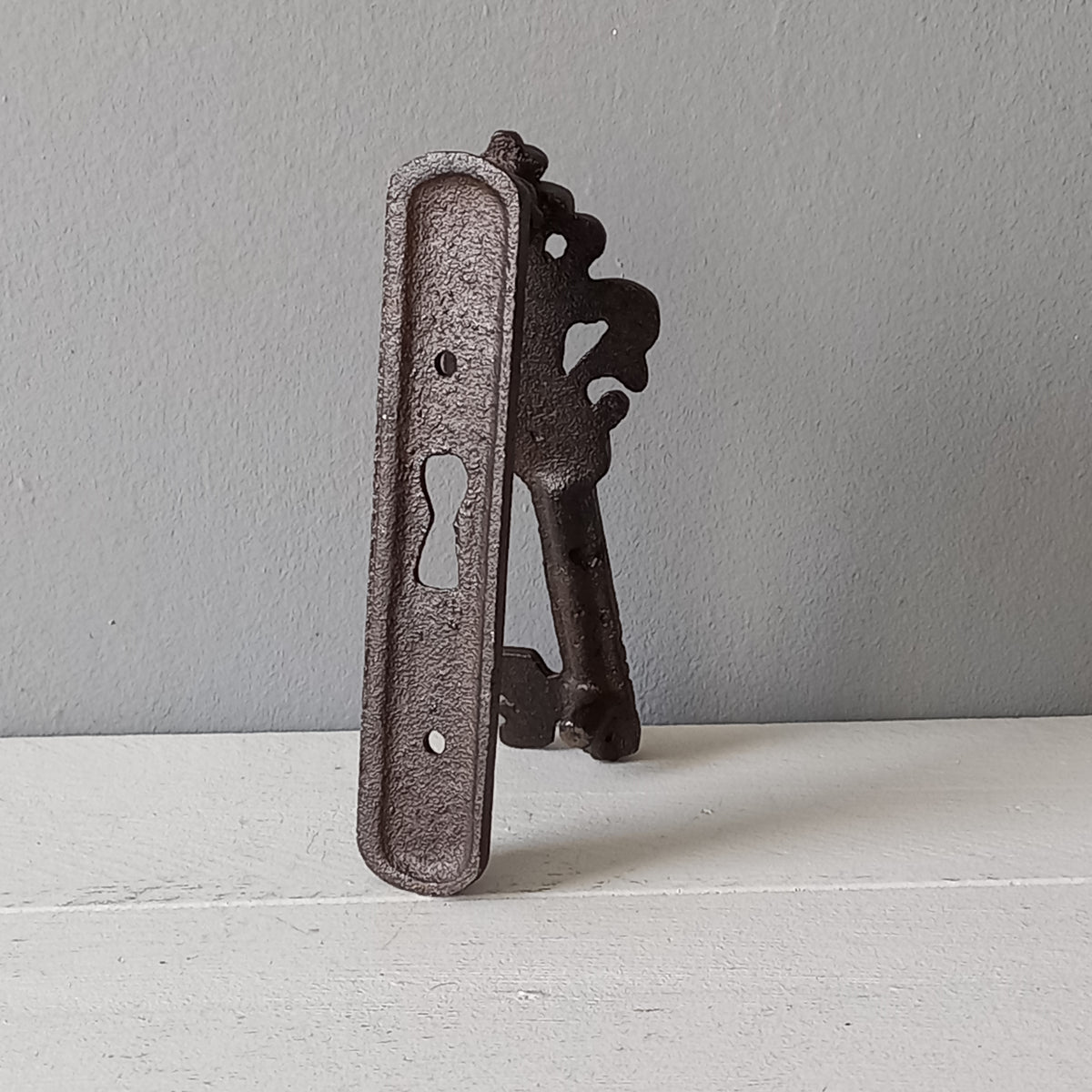 Small Vintage Cast Iron Door Knocker Escutcheon from France