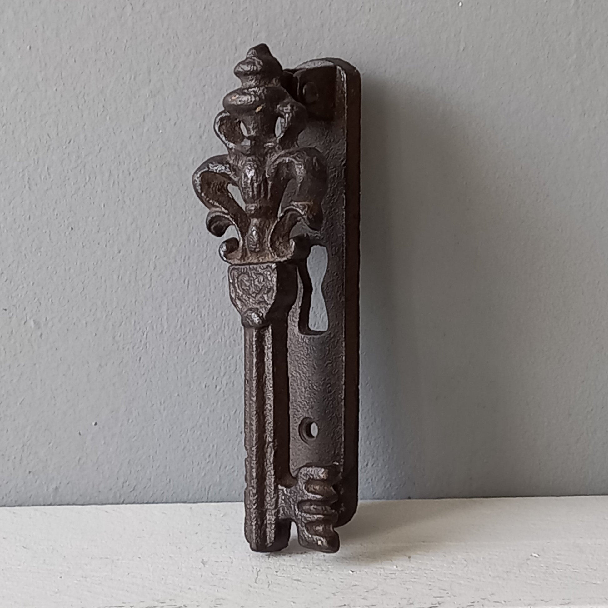 Small Vintage Cast Iron Door Knocker Escutcheon from France
