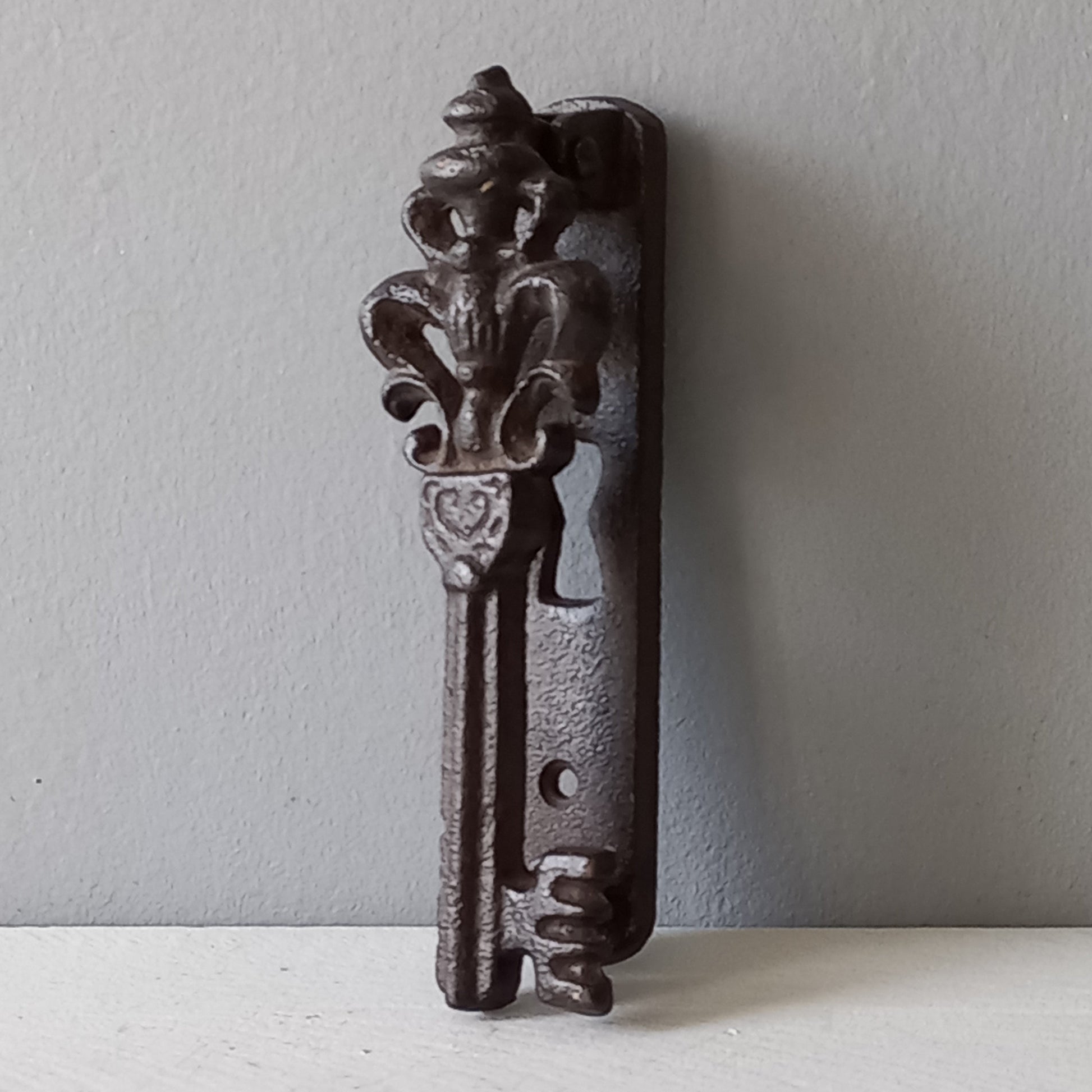 Small Vintage Cast Iron Door Knocker Escutcheon from France