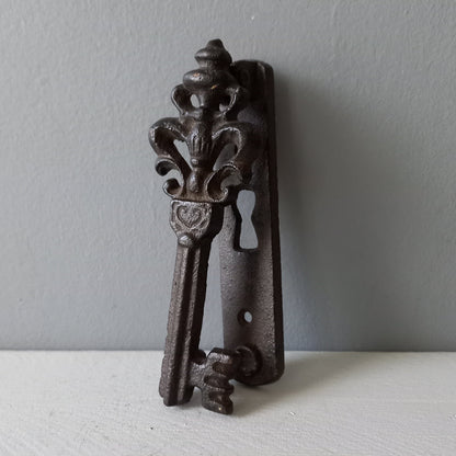 Small Vintage Cast Iron Door Knocker Escutcheon from France