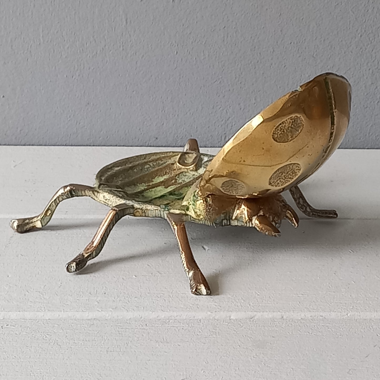 Vintage brass ladybug ashtray, ladybird ornament