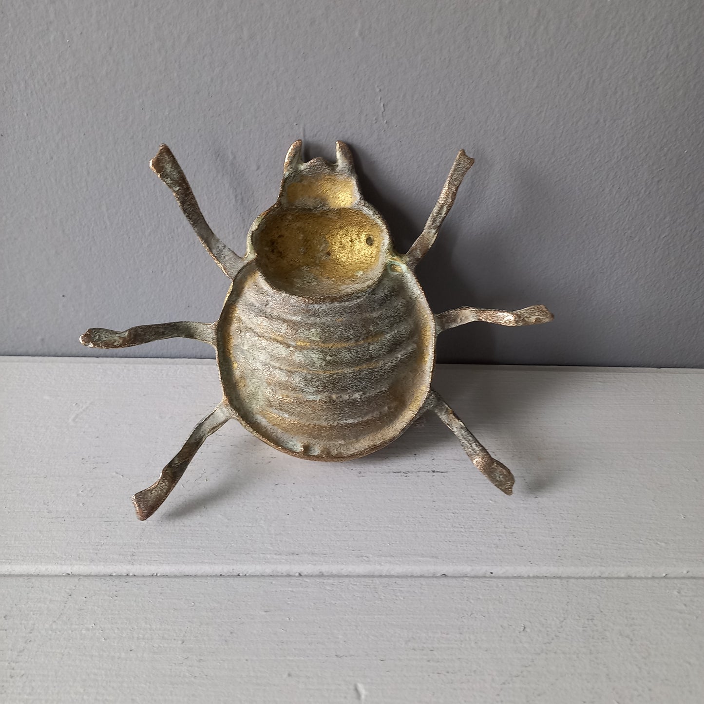 Vintage brass ladybug ashtray, ladybird ornament