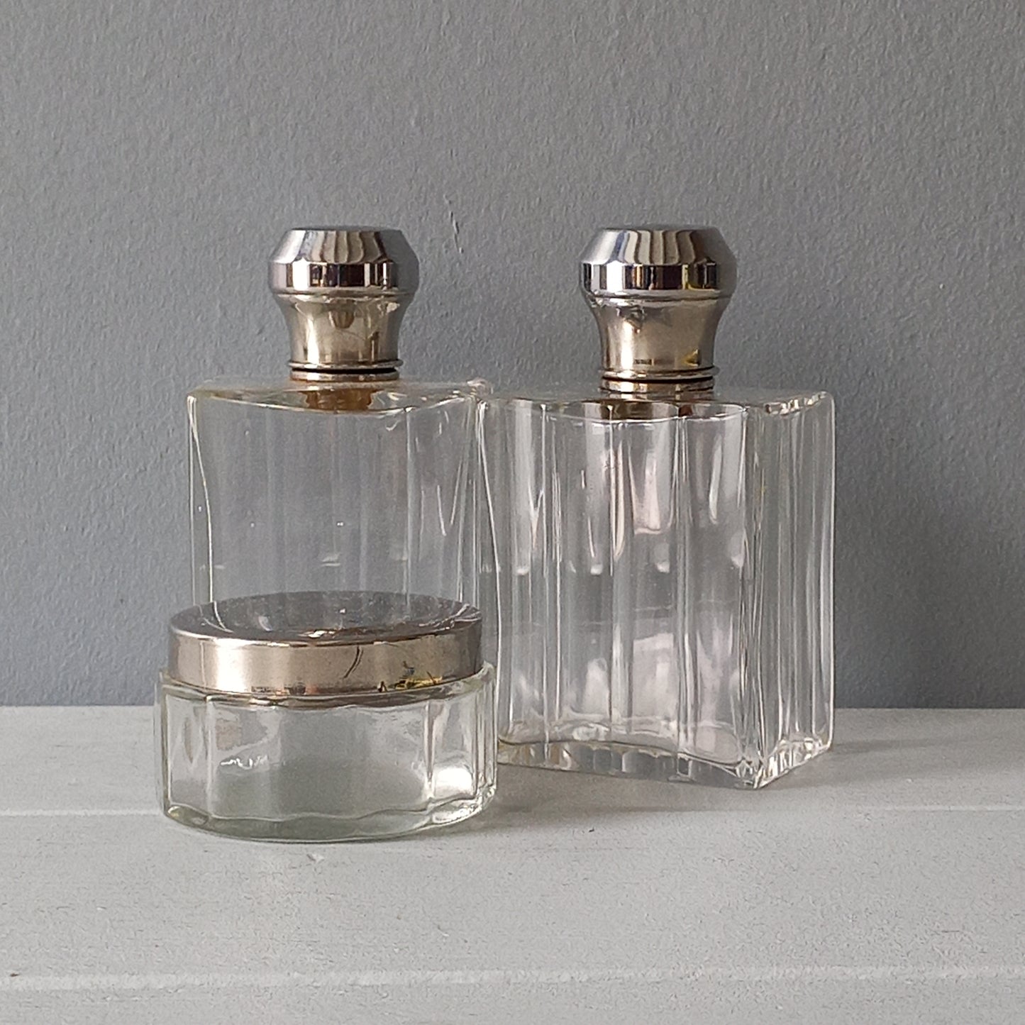 Vintage glass scent or perfume bottles, french decorative perfume bottles