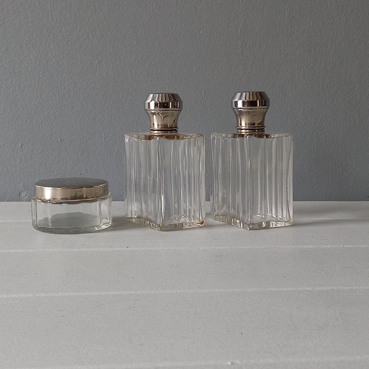 Vintage glass scent or perfume bottles, french decorative perfume bottles