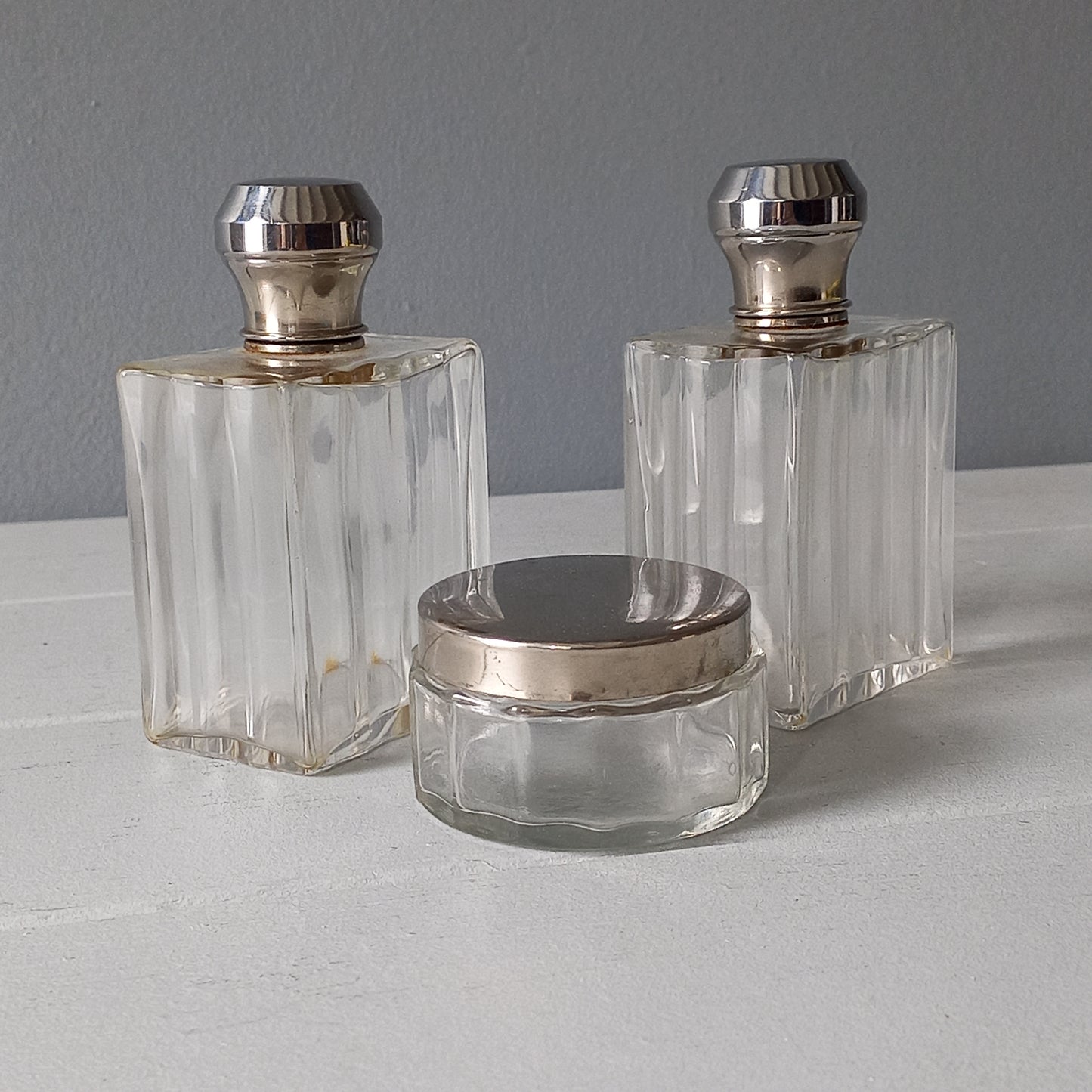 Vintage glass scent or perfume bottles, french decorative perfume bottles