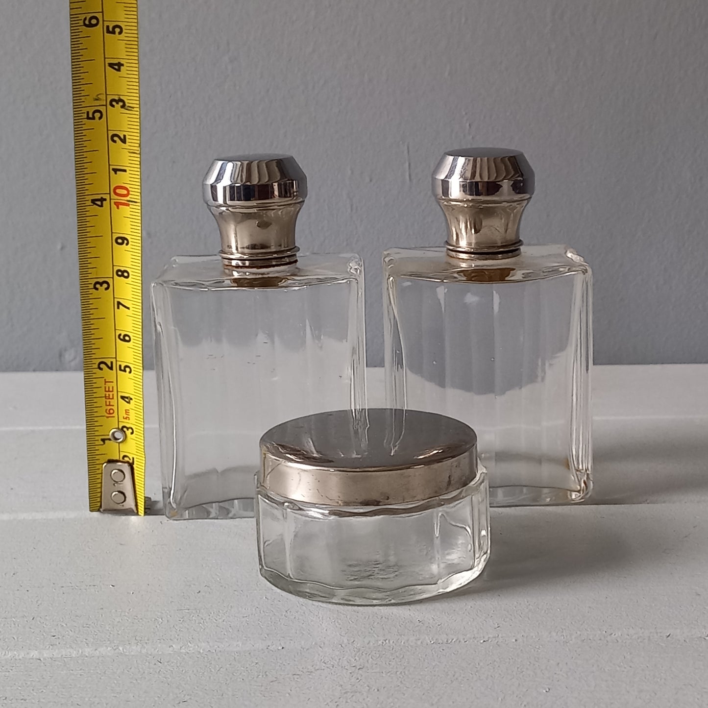 Vintage glass scent or perfume bottles, french decorative perfume bottles