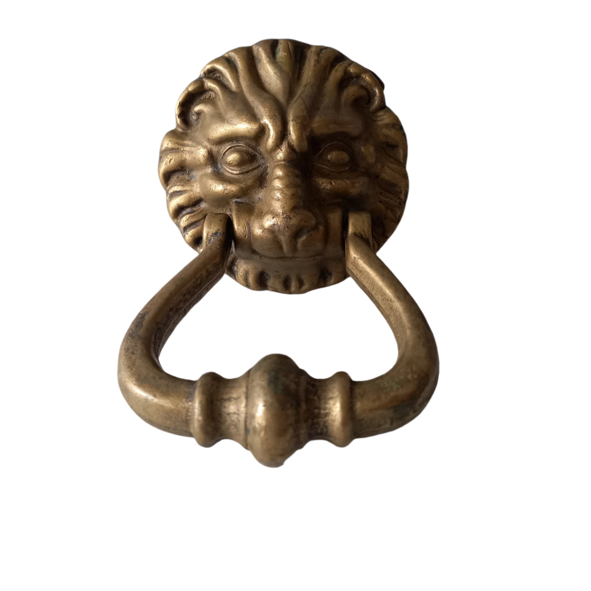 Heurtoir de porte en laiton vintage en forme de lion, décoration de porte antique originale