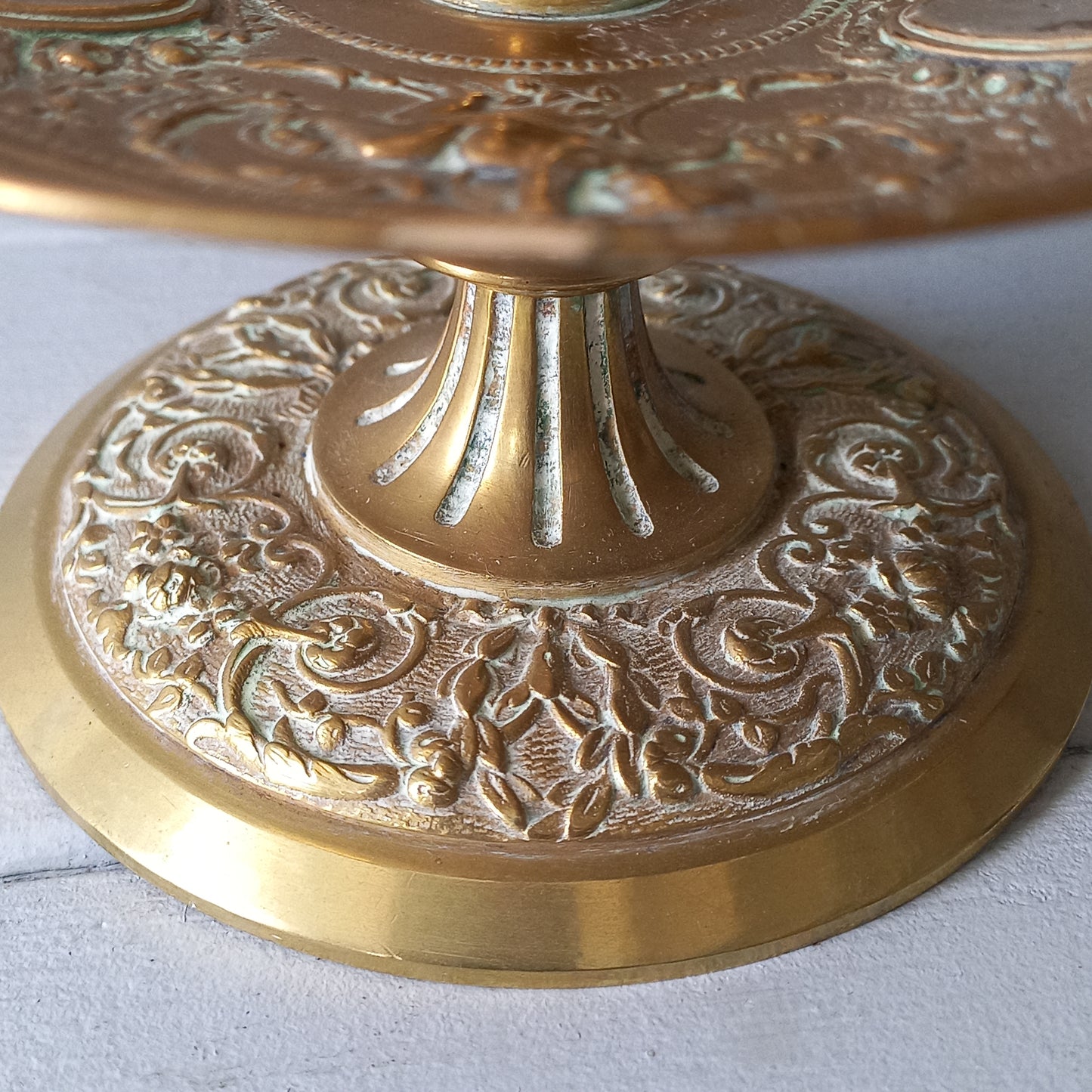 French vintage brass candle holder, decorative candle stick holder