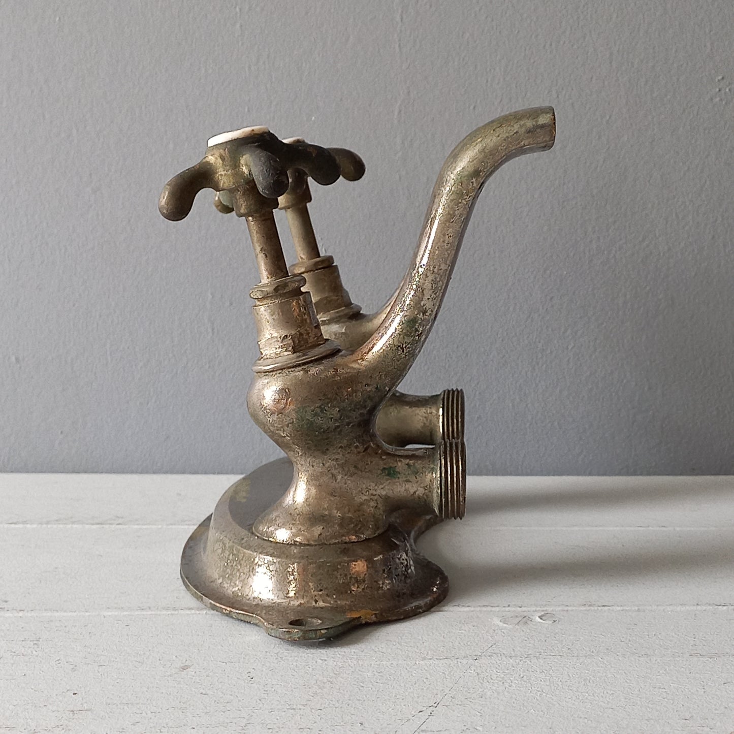 French vintage hot and cold faucet taps for restoration