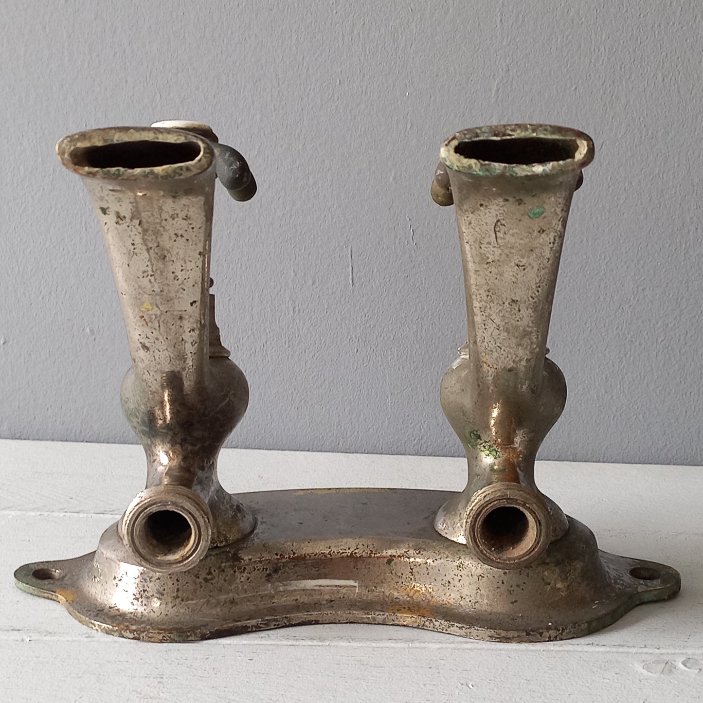 French vintage hot and cold faucet taps for restoration