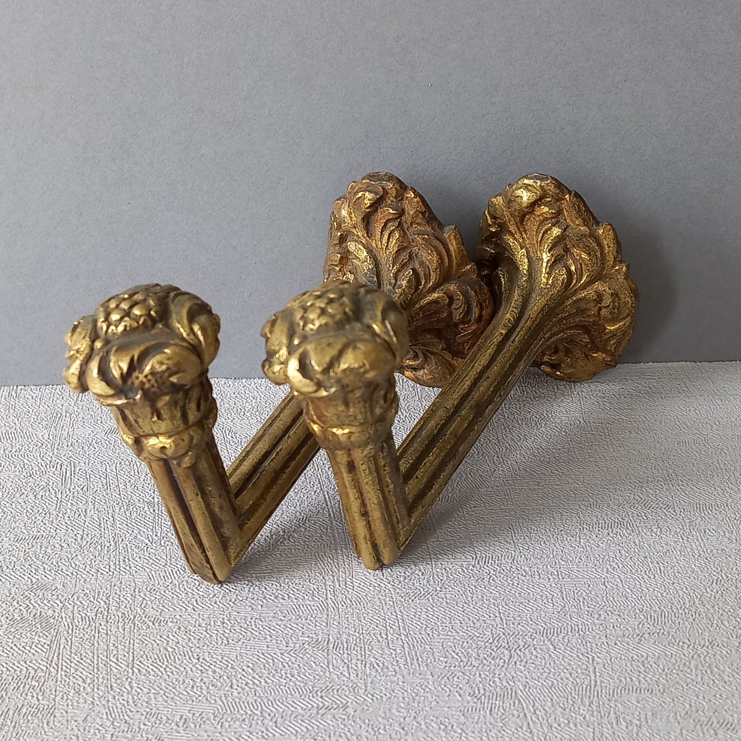 Antique brass curtain hold backs from France