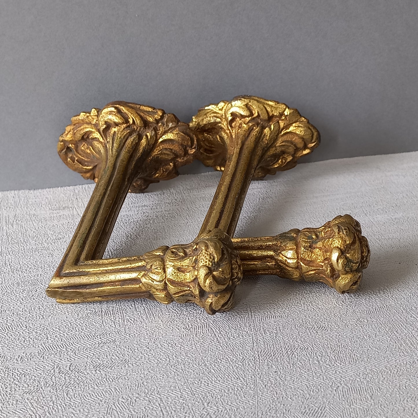 Antique brass curtain hold backs from France