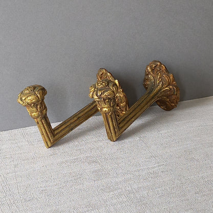 Antique brass curtain hold backs from France